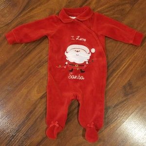 4/$20  Christmas Footed Onsie (3M)